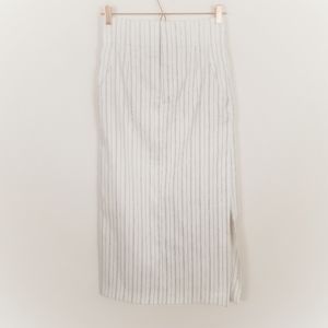 Zara Pinstriped High Waist Midi Skirt